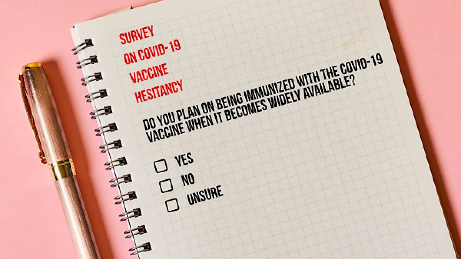 Vaccination willingness survey stock image