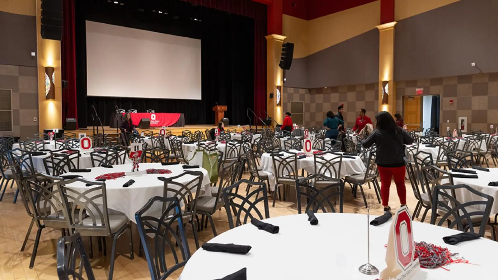 A dining room