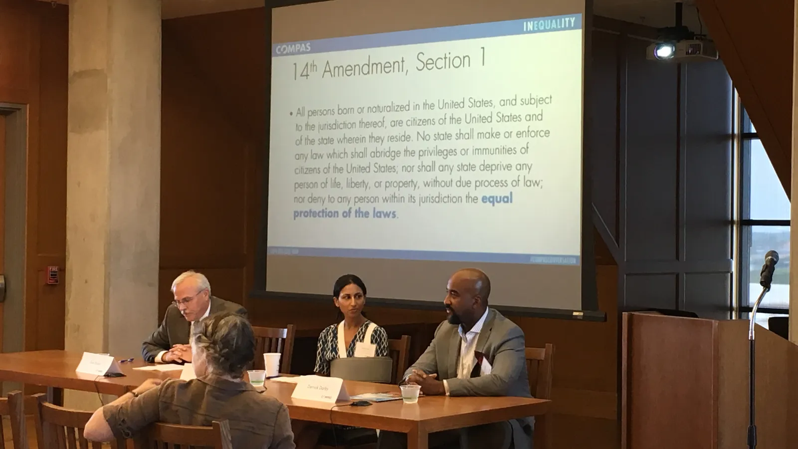 Derrick Darby and Rekha Nath speak at the Fall Conference
