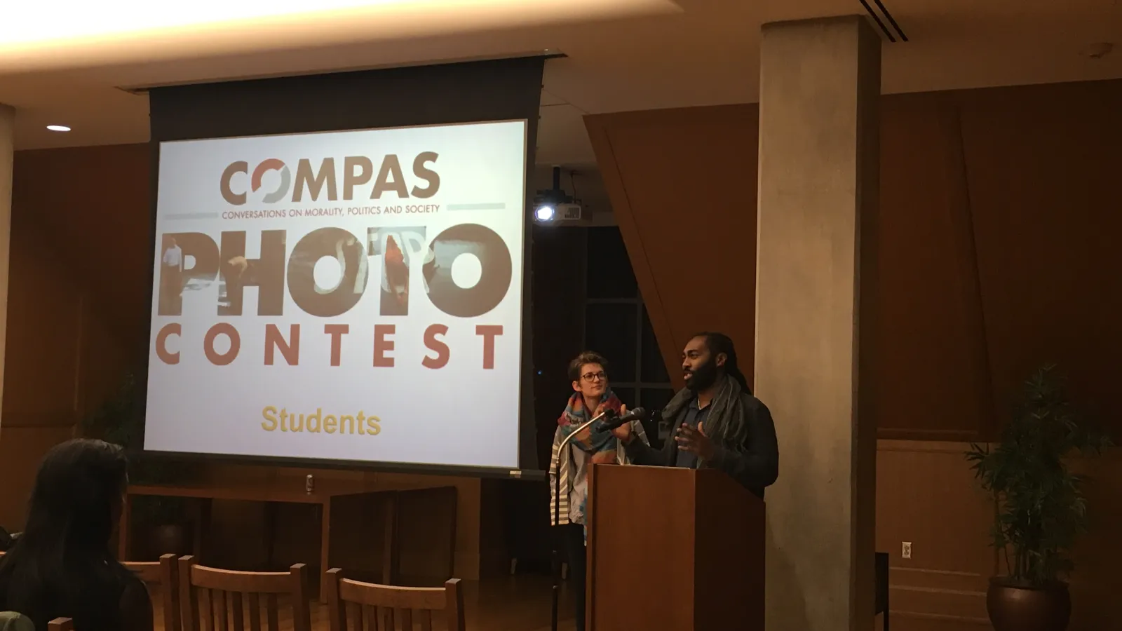 Emma Parker and Jared Thorne judging the Photo Contest