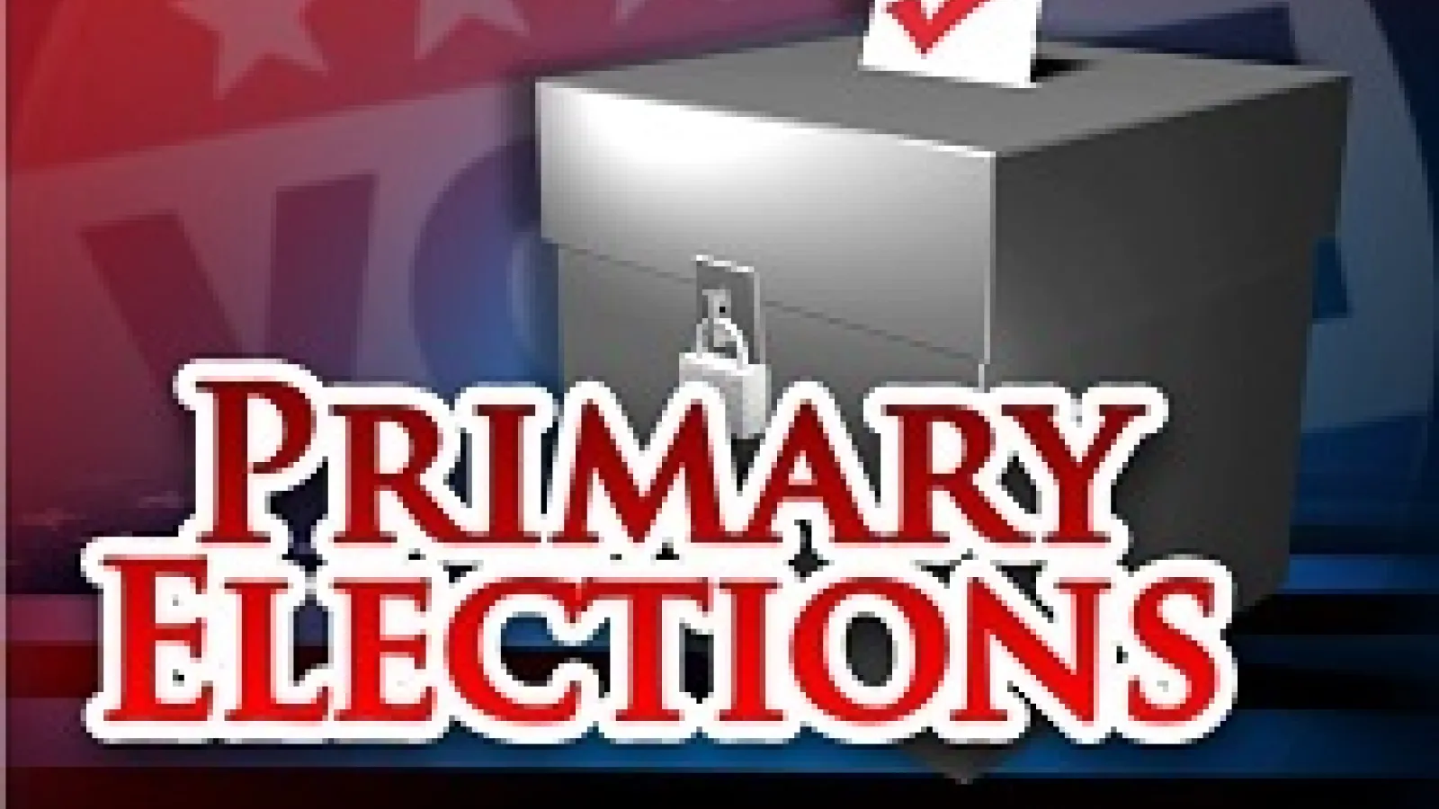 A ballot box with the text: Primary Elections