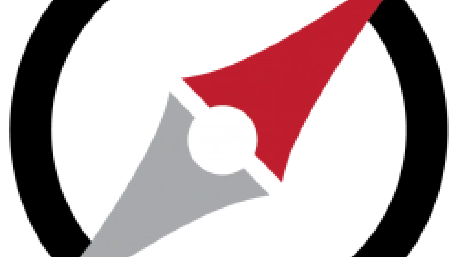 A compass with scarlet and grey dials