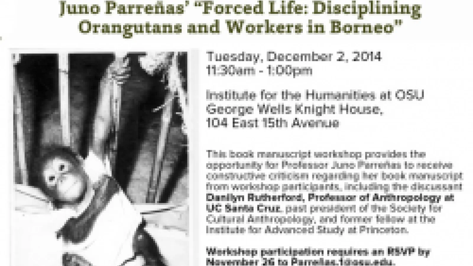 Manuscript Workshop: Parrrenas' Forced Life