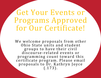 event approval for civil discourse program certificate