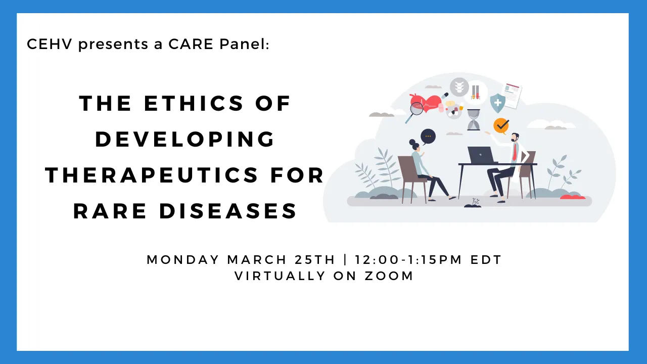 Title and date event along with graphic of two researchers 